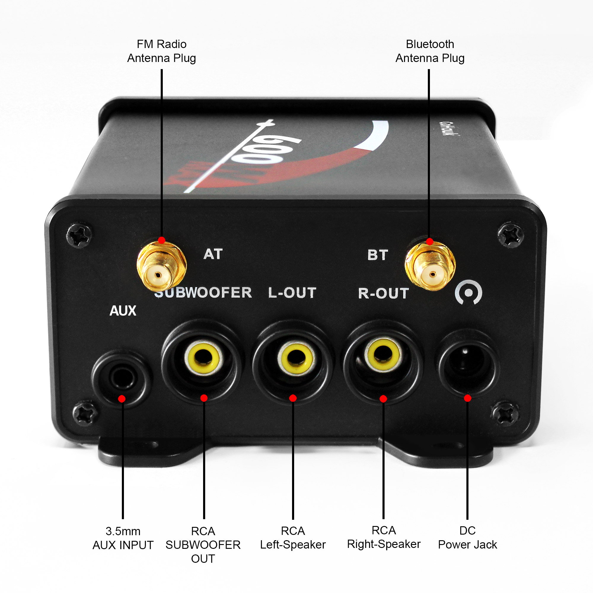 GoHawk TJ4 4 in. 600W Bluetooth Motorcycle Stereo Speakers and